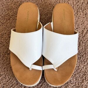 Adrienne Vittadini White and Tan Women's Sandals